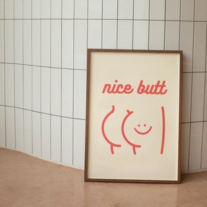 Schöne Po Wand, lustige Toilette Poster, Retro Badezimmer Wand Dekor, digitaler Download Druck, herunterladbare Drucke, große druckbare Kunst