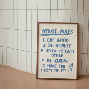 House Rules Wall Art, Minimalist Wall Print, Modern Art Print, Doodle Digital Download Prints, Large Printable Art, Downloadable Prints