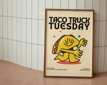 Taco Truck Tuesday Print: Retro Kitchen Art (Digital Download)
