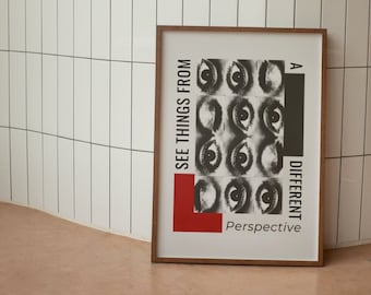 Funky Eye Chart Print: Retro psykedelisk väggkonst (digital nedladdning)