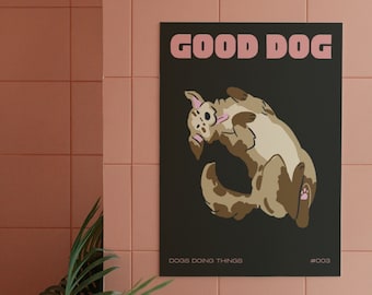 Lámina artística de cachorro divertido: regalo para amantes de los perros, decoración del hogar (descarga digital)