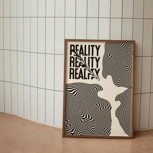 Verzerrte Realität Wanddruck, digitaler Download Druck, Retro psychedelische Wanddekoration, große druckbare Kunst, herunterladbare Drucke
