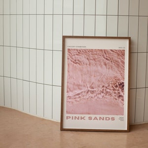 Pink Sands Digital Print, Beach Art, Pink Beach Decor, Pink Aesthetic Print, Pink Poster Print, Beach Sand Poster, Printable Art