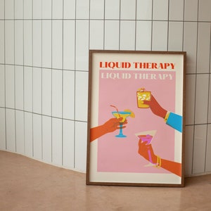 Liquid Therapy Wall Print, Retro Wall Decor, Digital Download Print, Downloadable Prints, Large Printable Art