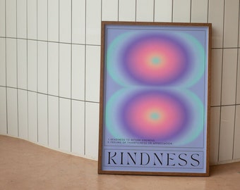 Kindness Aura Digital Print, Spiritual Poster, Grainy Gradient, Colourful Aura Poster, Trendy Wall Art, Aesthetic Room Decor, Psychedelic