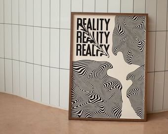 Stampa murale "Realtà distorta": decorazione psichedelica retrò (download digitale)
