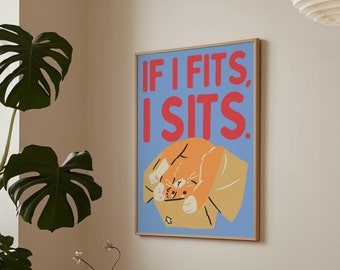 Ginger Cat Wall Art, Orange Cat Wall Print, Funny Cat Poster, Cat Lover Gift, Cute Cate Digital Download, Large Printable Art