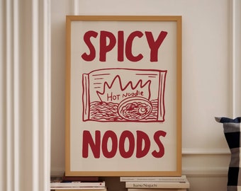 Spicy Noods Ramen Print: Funny Kitchen Wall Art (Digital Download)
