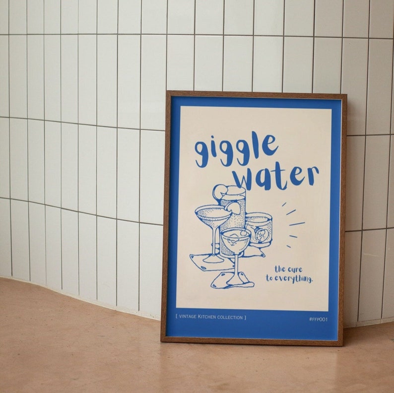 Giggle Water Wall Print Bar Cart Wall Art Kitchen Wall - Etsy