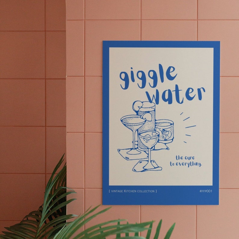 Giggle Water Wall Print Bar Cart Wall Art Kitchen Wall - Etsy
