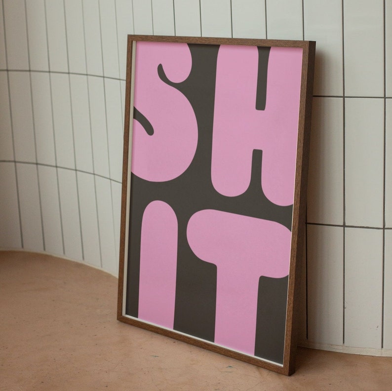 Sht Bathroom Wall Print Funny Wall Art Retro Wall Decor Etsy