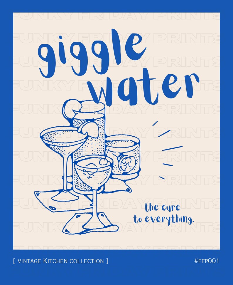Giggle Water Wall Print Bar Cart Wall Art Kitchen Wall - Etsy