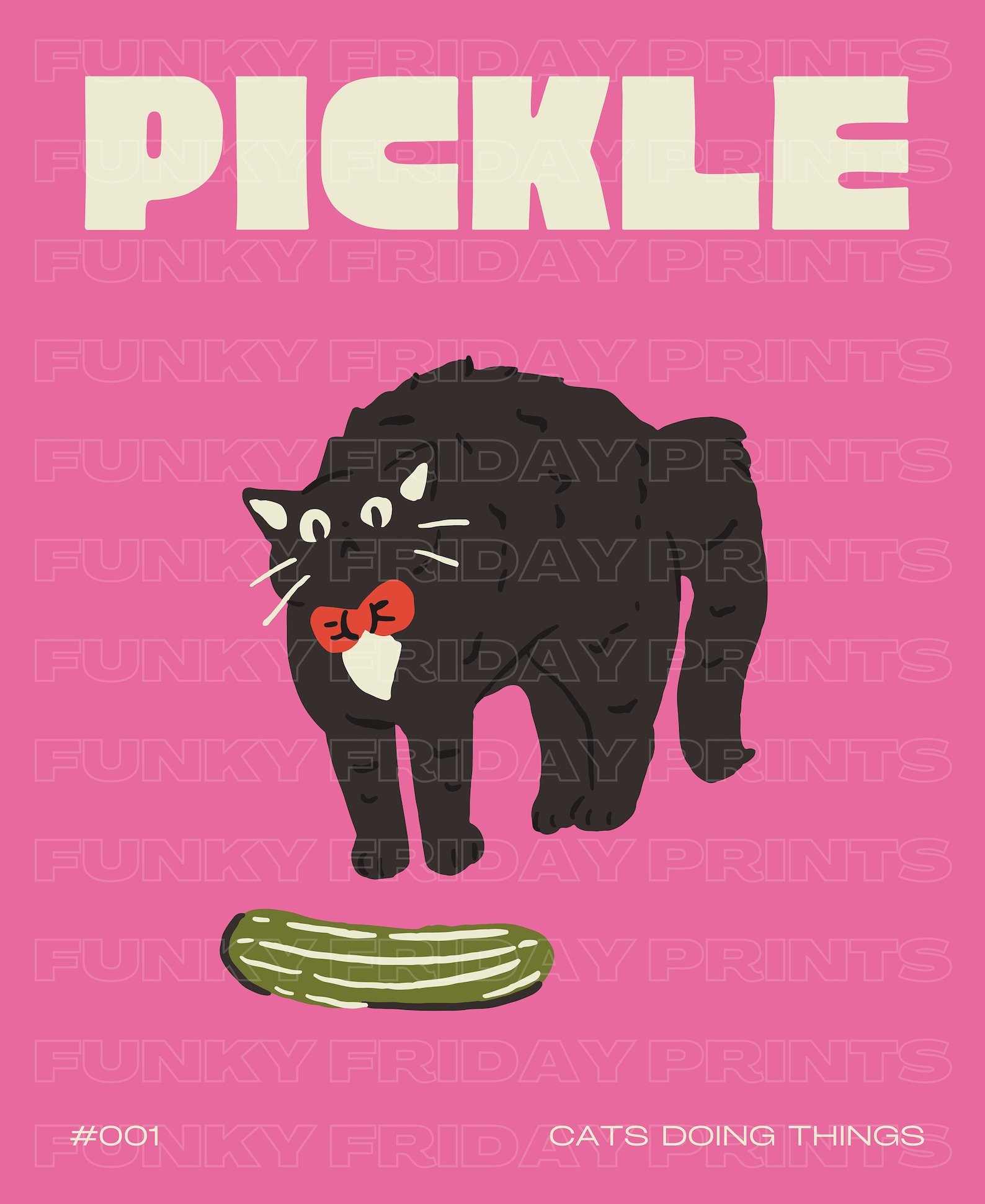 Black Cat Digital Wall Art Print, Funny Cat Poster, …