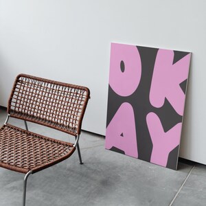 Bien impresión de pared, póster en negro y rosa, arte divertido de la pared, impresiones de descarga digital, arte imprimible grande, impresiones descargables, impresión de declaración