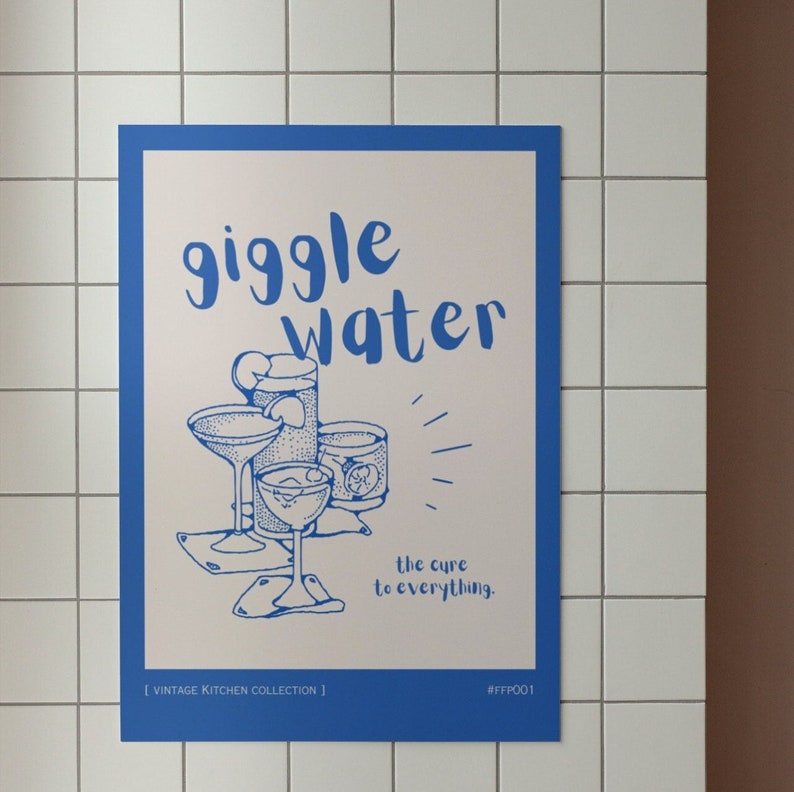 Giggle Water Wall Print Bar Cart Wall Art Kitchen Wall - Etsy