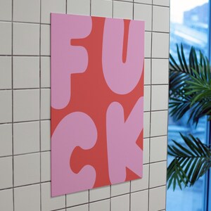 F*ck Wall Art, Funny Wall Print, Pastel Pink Poster, Digital Download Prints, Large Printable Art, Downloadable prints, Preppy Wall Art image 3