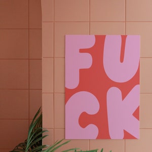 F*ck Wall Art, Funny Wall Print, Pastel Pink Poster, Digital Download Prints, Large Printable Art, Downloadable prints, Preppy Wall Art image 7