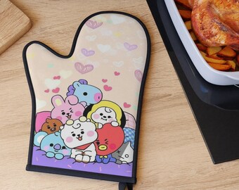 BTS Oven Glove - BT21, Jin, Suga, J-Hope, RM, Jimin, V, Jungkook - Custom Kitchen Mitt, Bts Merch, Bangtan, Bts Bangtan Boys