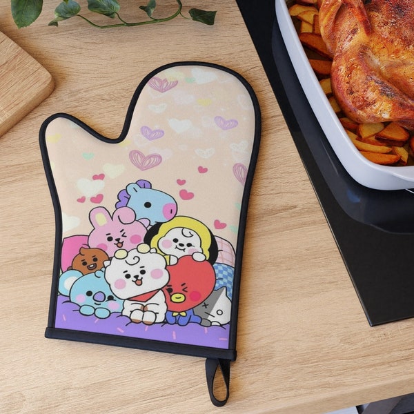 Gants de cuisine BTS - BT21, Jin, Suga, J-Hope, RM, Jimin, V, Jungkook - Mitaines de cuisine personnalisées, Bts Merch, Bangtan, Bts Bangtan Boys