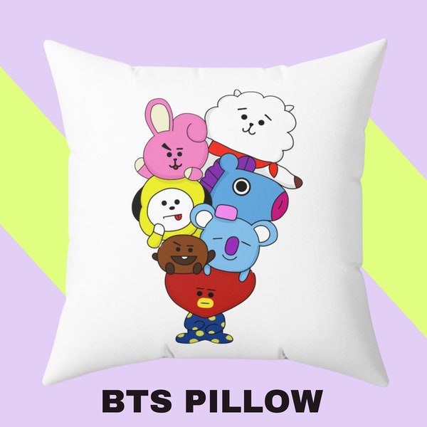 Handmade BTS BT21 Character Pillow - Perfect Gift for BTS Fans!, Bts Merch, for Bts Army, Jin, Suga, J-Hope, RM, Jimin, V, and Jungkook