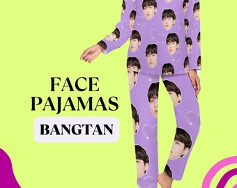 Unique BTS Pajama Set Featuring Members' Faces - Perfect for ARMY Fans!, Bts Merch, for Jin, Suga, J-Hope, RM, Jimin, V, and Jungkook