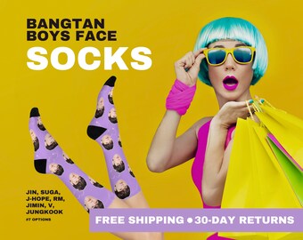 BTS Fans Exclusive Socks Featuring BTS Group Photos, Bts Merch, Jin, Suga, J-Hope, RM, Jimin, V, and Jungkook, Bts Army