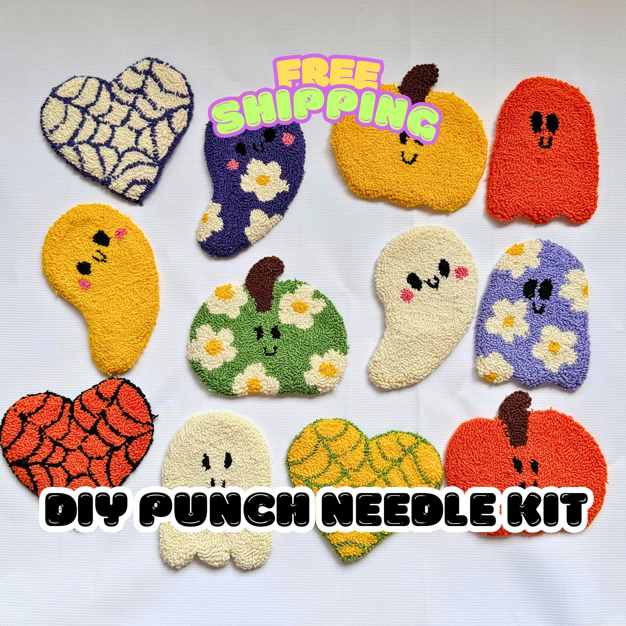 Punch Needle Starter-Set - DIY Teppich & Coaster Bastelset Mit Pilz-Motiv Für Anfänger