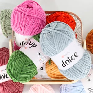 Very Soft Amigurumi Animal Yarns, Velvety Yarns, Yarnart Dolce Yarn, Chenille Very soft plush Super Bulky Fluffy Chunky