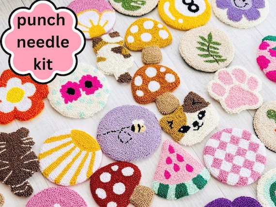 DIY Coasters Kit Punch Needle Coasters Kit For Beginners - 6 Fruit ...