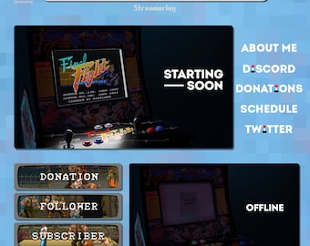 Animated Retro Arcade Complete Stream Overlay Package | Twitch Bundle | Cozy | Aesthetic | Old School | Nostalgic |