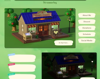 Animated Animal Crossing Complete Stream Overlay Package | Twitch Bundle | Cute Livestream Graphics | Day & Night | Aesthetic | Chill |