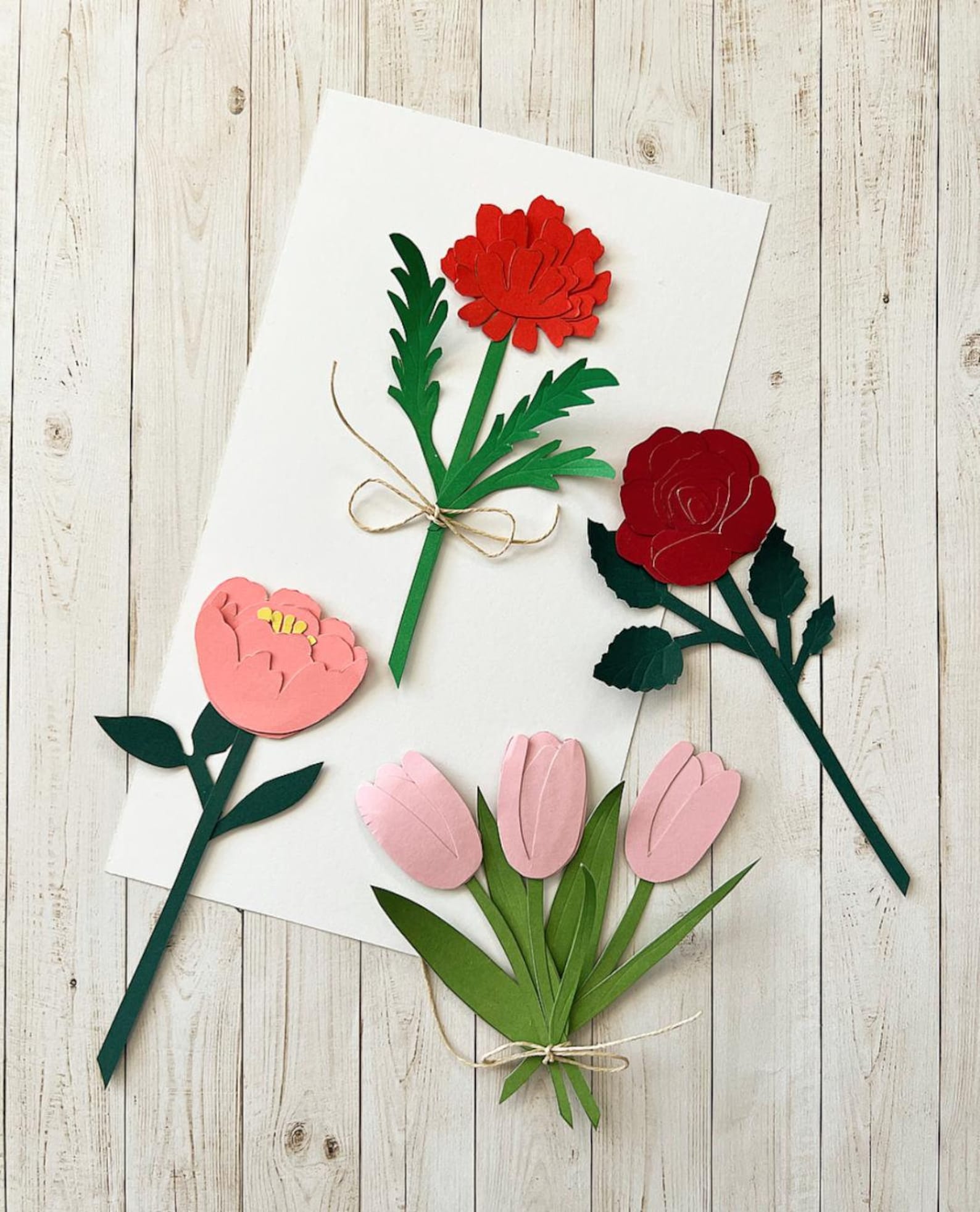 2D Paper Flower Template, Printable PDF DIY Paper Flower Templates ...