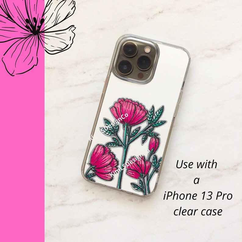 Printable iPhone 13 Sublimation, iPhone Case, Floral iPhone Case