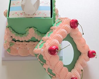 Tissue box holder cake