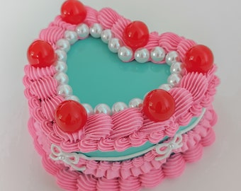 Personalized cake jewellery box with resin cherries