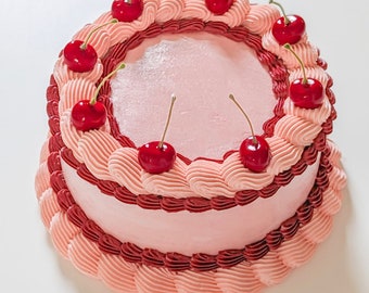 Cherry Cake Sculpture Fake Cake