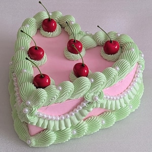 Vintage heart fake cake prop, display, decor