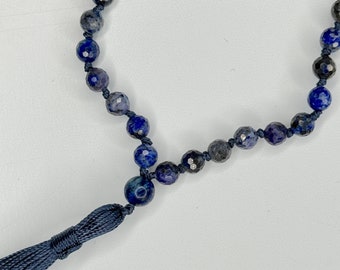 Lapis Lazuli Handgeknoopte Mala 6mm Facet | 108 Kraal | Gebedskralen | Meditatie ketting | Mantra en Reiki doordrenkt