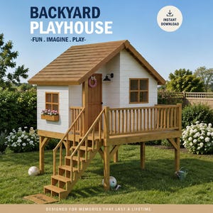 Playhouse Build Plans for Kids | garden treehouse diy | Do It Yourself with Digital downloads