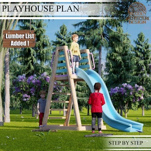 Playhouse Build Plans for Toodler, Slide with Little deck,  Do It Yourself with Digital downloads