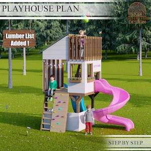 Playhouse Plans for Kids,  Wooden Garden house Plan Step by Step, Do it Yourself with the  Digital Downloading Files