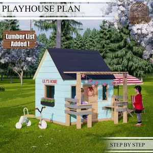 Spielhaus Baupläne für Kinder, Cottage Spielhaus, Do It Yourself mit digitalen Downloads