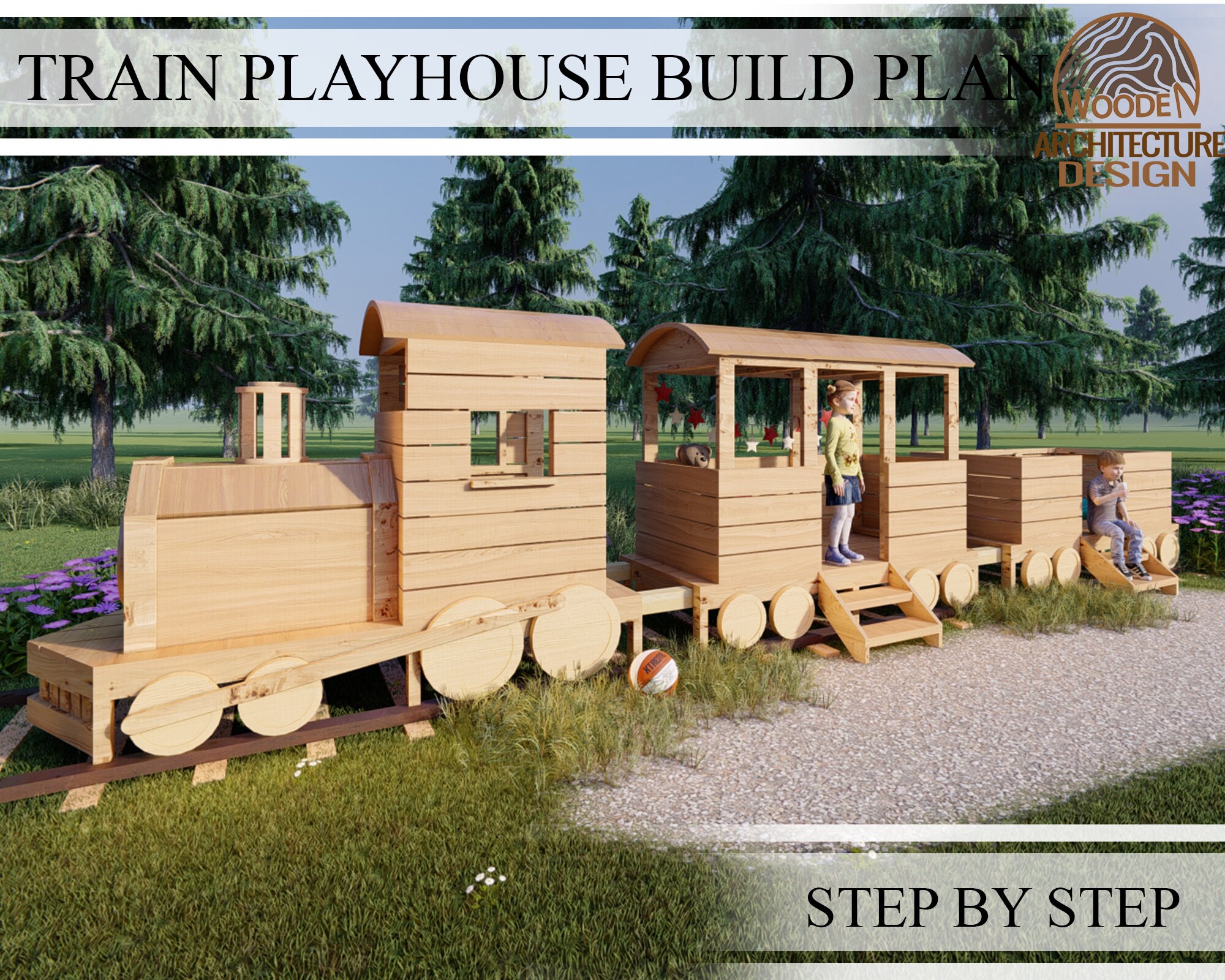 Train Playhouse Build Plans for Kids Wooden Train Playhouse Etsy Canada