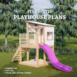 Playhouse Plans | Open Playground plans | Digital Download | Do It Yourself with Instant downloads - PDF