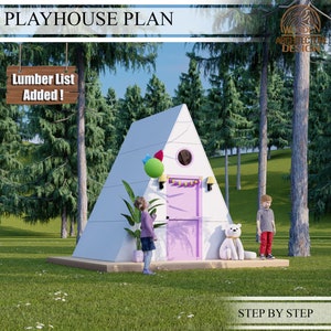 A Frame Playhouse Plans for Kids, Wooden Frame House Plan, Do It Yourself with Digital downloads