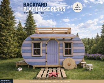 Camper Playhouse Plans | Playground plans | Digital Download | Do It Yourself with Instant downloads - PDF