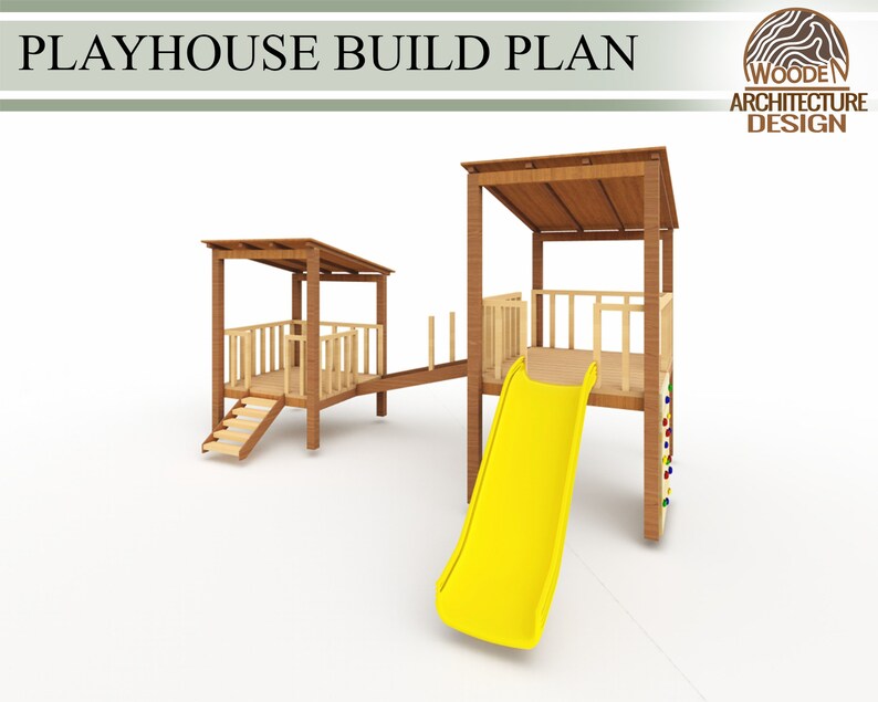 2 Story Playhouse Build Plans for Kids Big Wooden Treehouse Etsy
