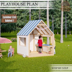 Spielhaus Baupläne für Kinder, Cottage Spielhaus, Do It Yourself mit digitalen Downloads
