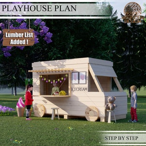 Ice Cream Truck Playhouse Build Plans for Kids, Playhouse Plan, Do It Yourself with Digital downloads