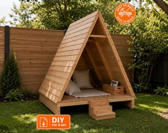 A-Frame Playhouse DIY Plans | Modern Wooden Kids Treehouse PDF | Instant Download | Step by Step